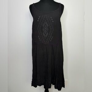 Billabong black boho crepe racerback beach dress size medium